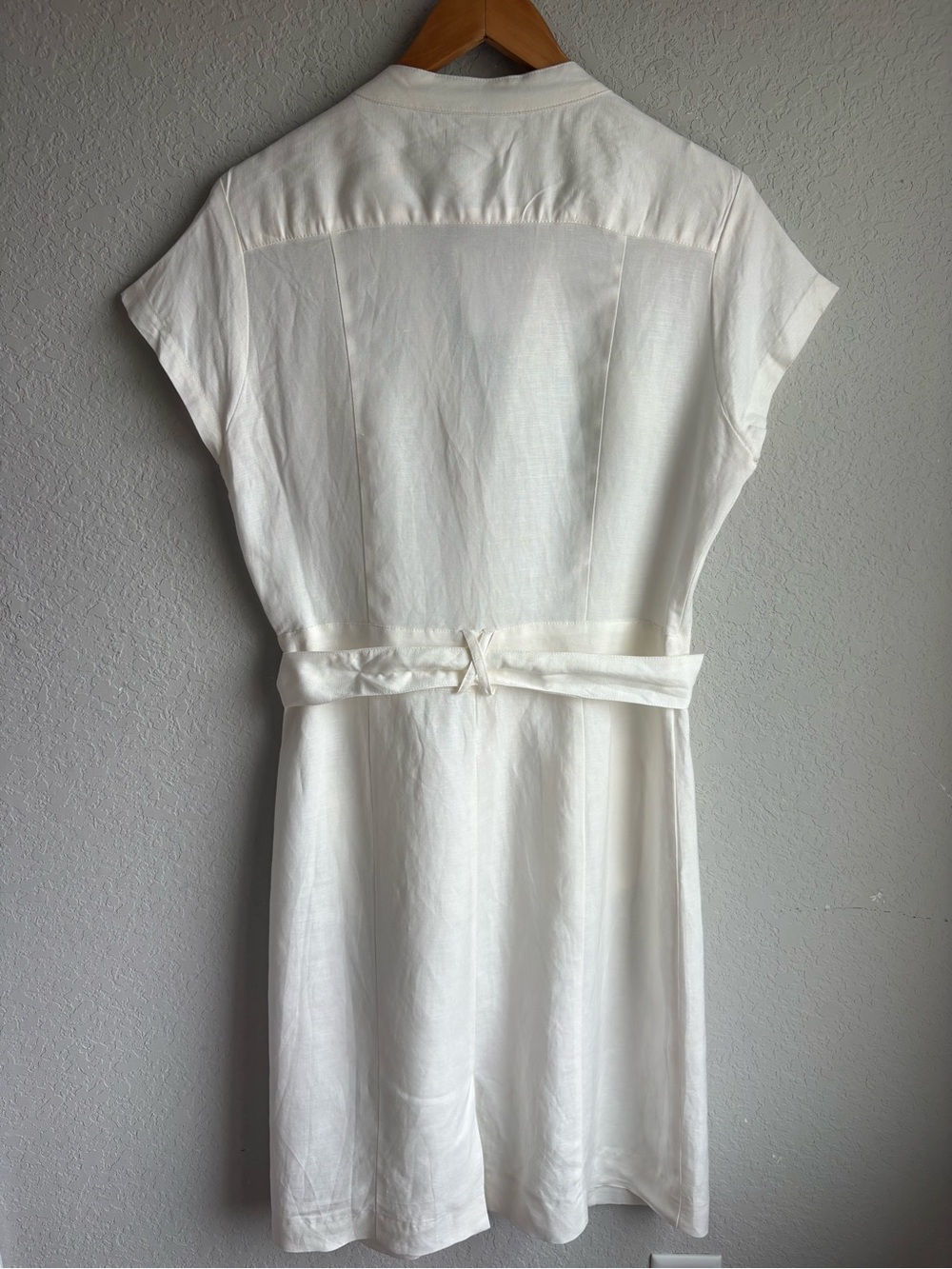 Banana Republic Linen Shirt Dress White Belted Utility Safari Dress Size 10 NWT - Picture 5 of 7